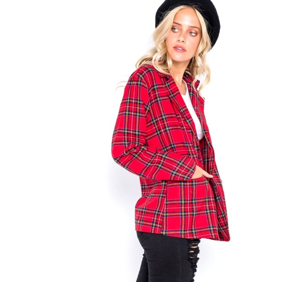 π Street wear stylish plaid Blazer - Picture 2 of 9